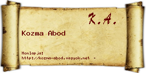 Kozma Abod névjegykártya